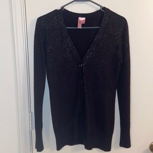 Black with gray foil accent cardigan